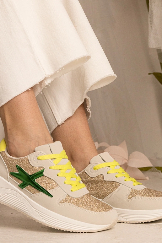 Béžové dámske športové tenisky s...