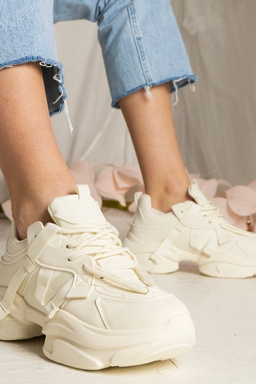 Béžové dámske masívne športové...