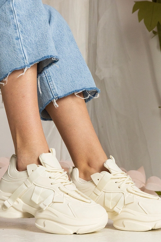 Béžové dámske masívne športové...