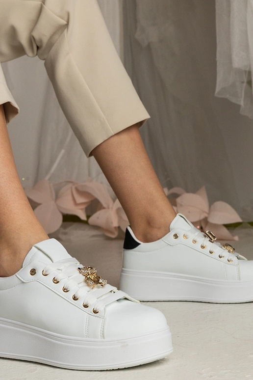 Bielo-čierne dámske tenisky zdobené...