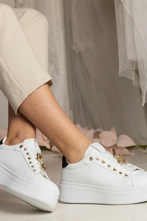 Bielo-čierne dámske tenisky zdobené...