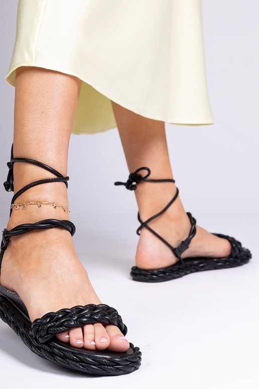Čierne pletené dámske sandále Tarina