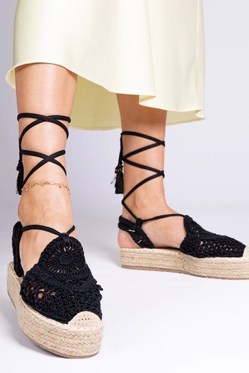 Čierne pletené espadrilky dámske Lemura