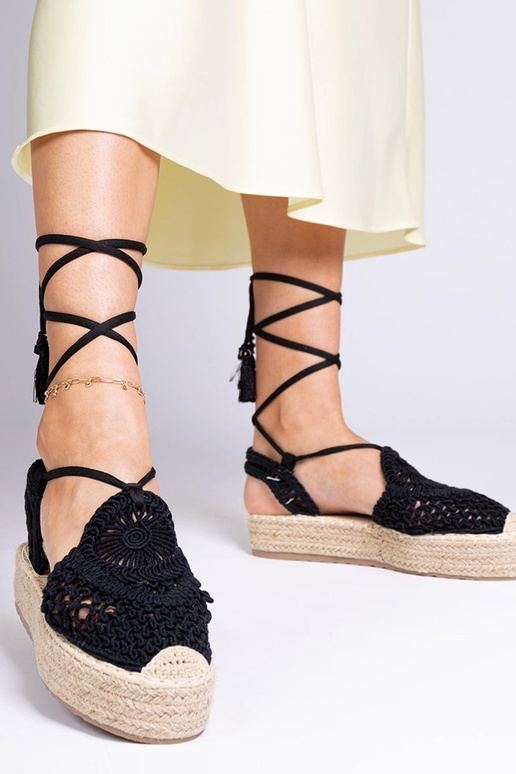 Čierne pletené espadrilky dámske Lemura