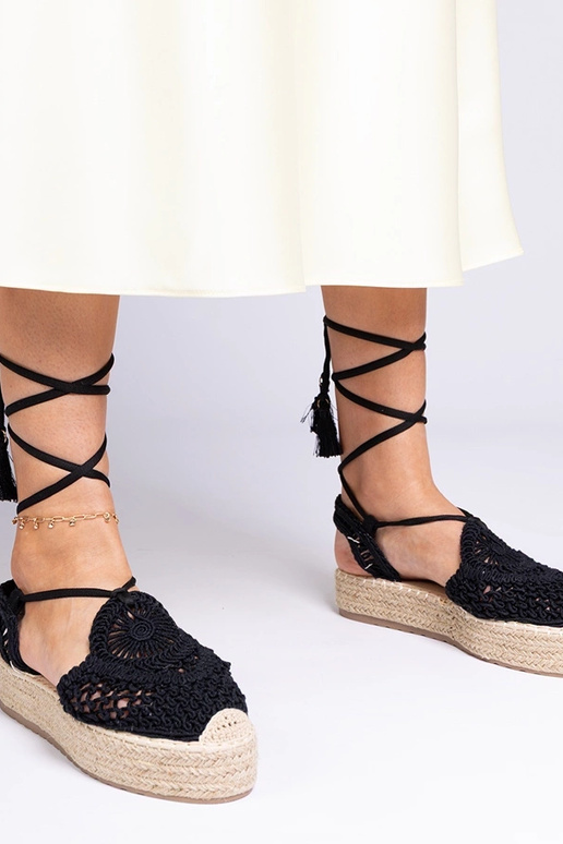 Čierne pletené espadrilky dámske Lemura
