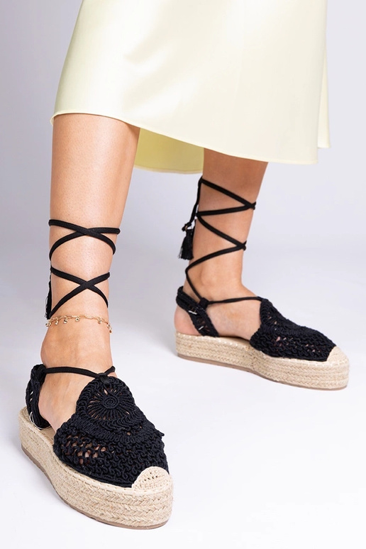 Čierne pletené espadrilky dámske Lemura