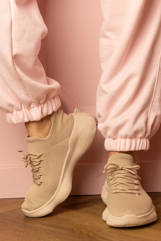 Pieskové dámske športové topánky s...