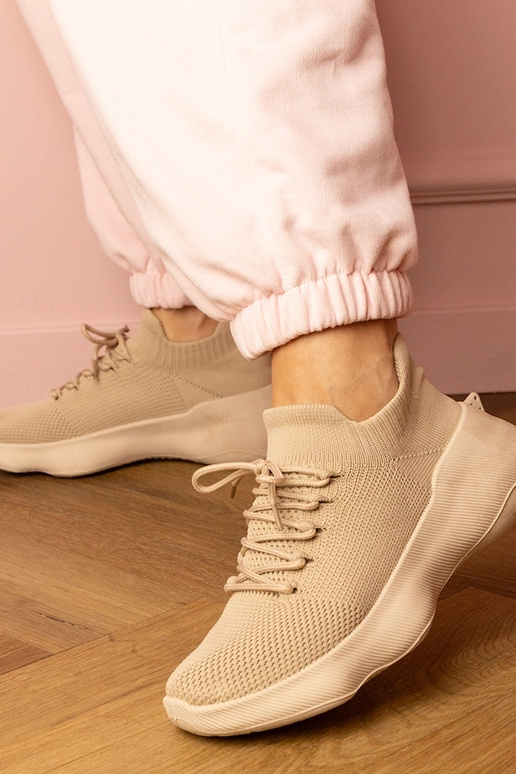 Pieskové dámske športové topánky s...