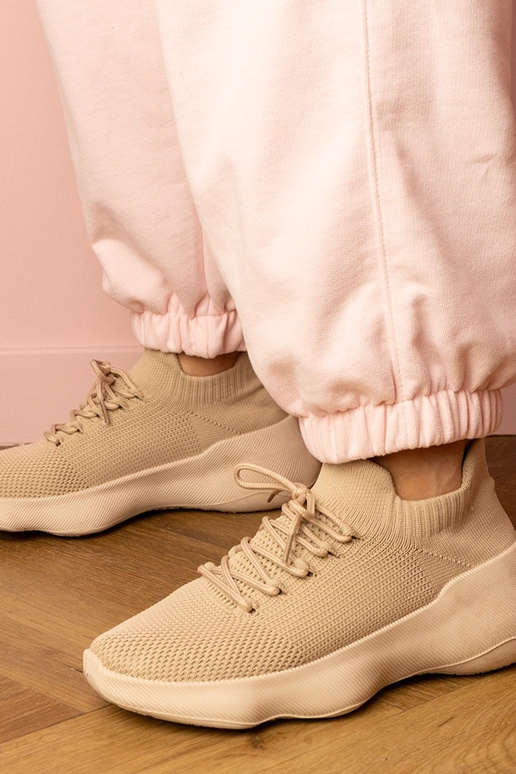 Pieskové dámske športové topánky s...