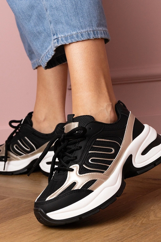 Čierne dámske tenisky na hrubej...