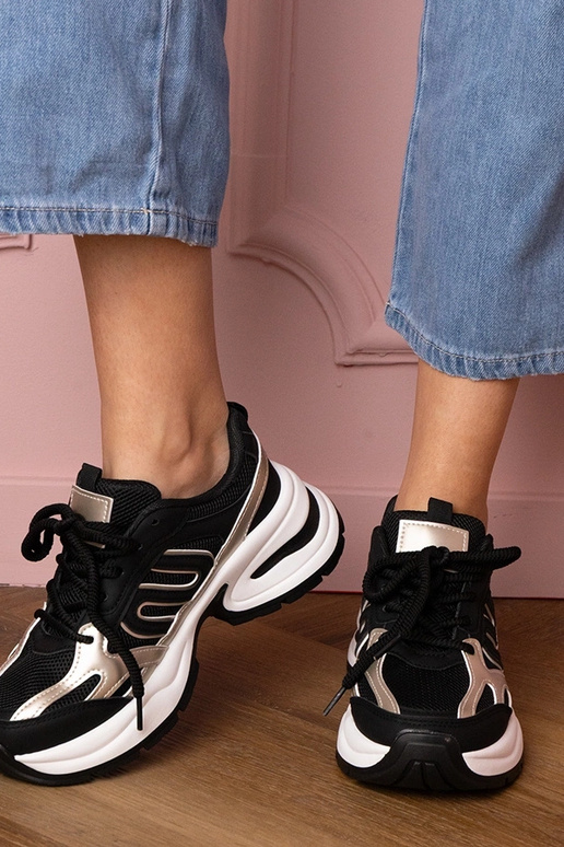 Čierne dámske tenisky na hrubej...