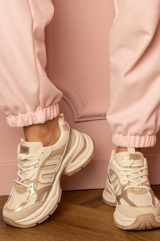 Pieskové dámske tenisky na hrubej...