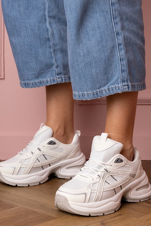 Biele dámske tenisky na hrubej...