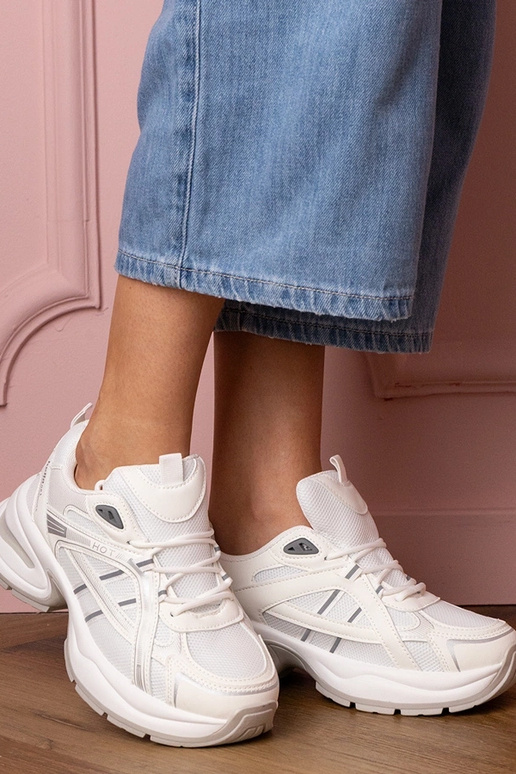 Biele dámske tenisky na hrubej...