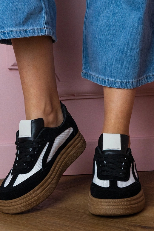 Čierne dámske tenisky na hrubej...