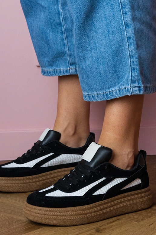 Čierne dámske tenisky na hrubej...