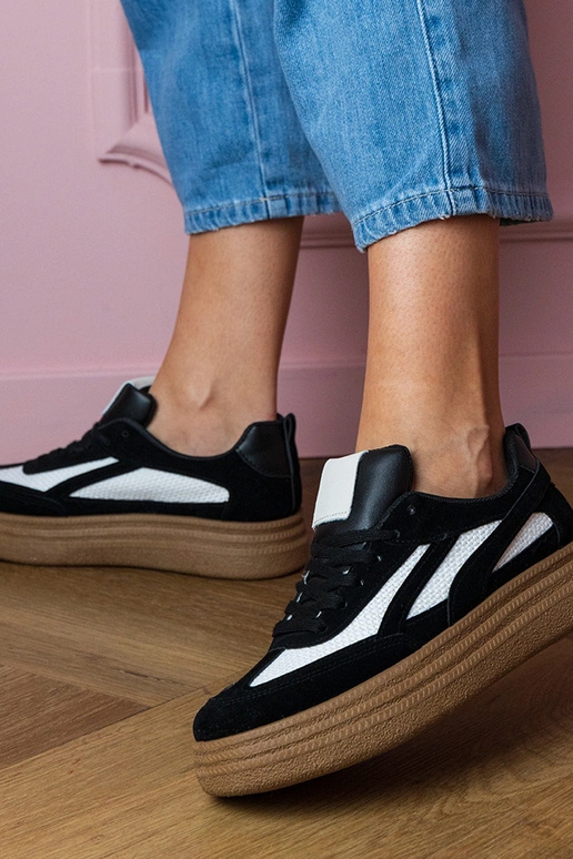 Čierne dámske tenisky na hrubej...