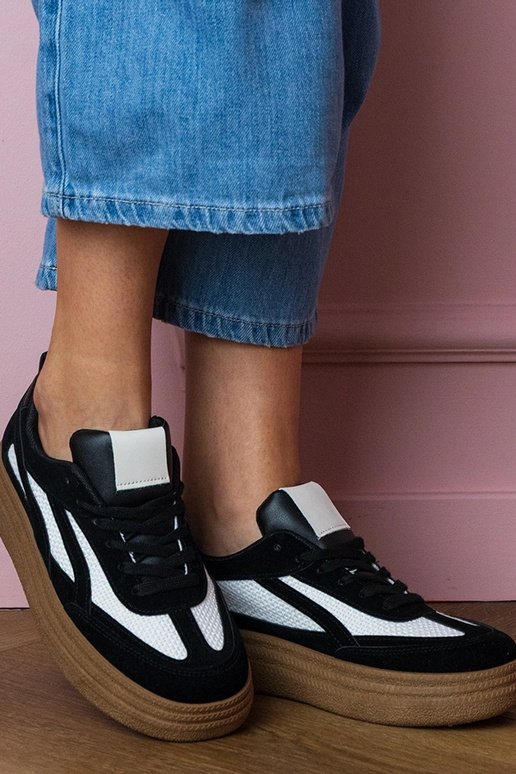 Čierne dámske tenisky na hrubej...