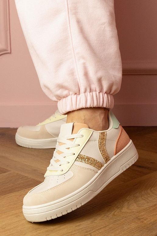 Smotanové dámske športové topánky so...