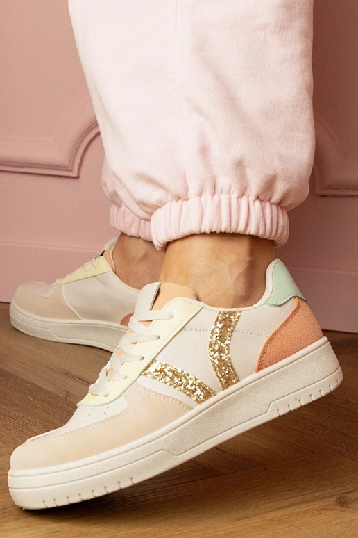 Smotanové dámske športové topánky so...