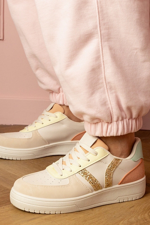 Smotanové dámske športové topánky so...