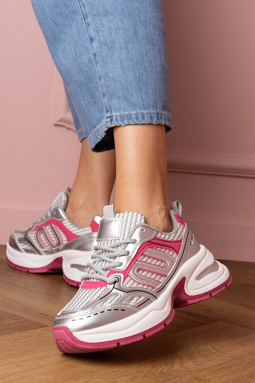 Strieborné-ružové dámske športové...