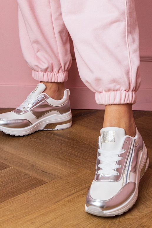 Biele dámske tenisky s kryštálmi a... Biele dámske tenisky s kryštálmi a...