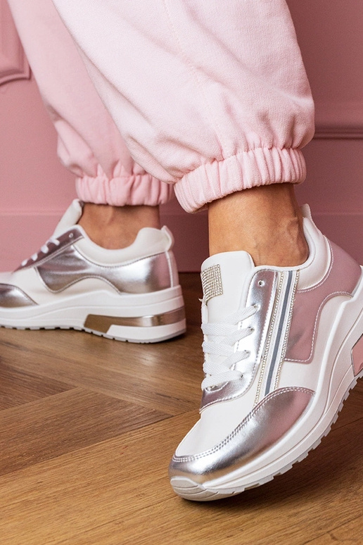 Biele dámske tenisky s kryštálmi a... Biele dámske tenisky s kryštálmi a...