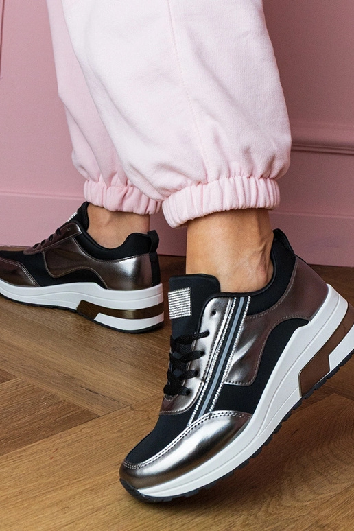 Čierne dámske tenisky s kryštálmi a... Čierne dámske tenisky s kryštálmi a...