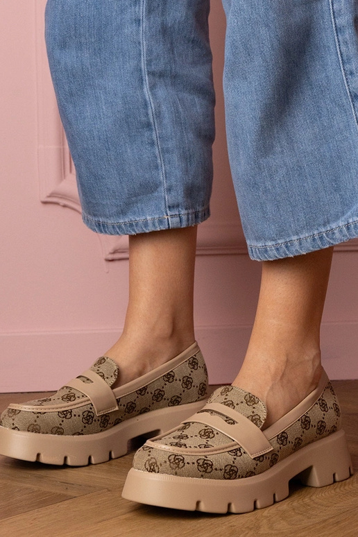 Hnedé dámske mokasíny so vyšívanou...