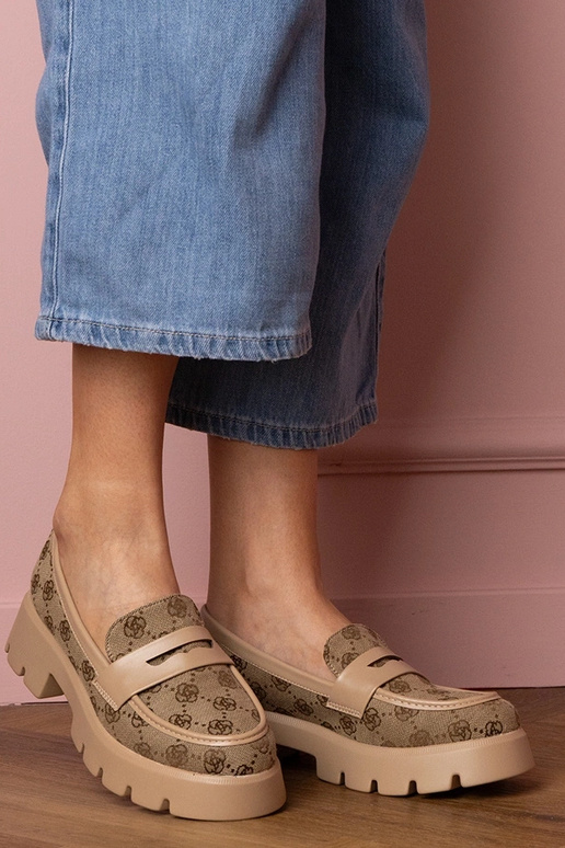 Hnedé dámske mokasíny so vyšívanou...