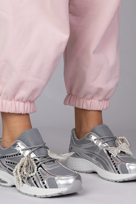 Strieborné športové topánky s...