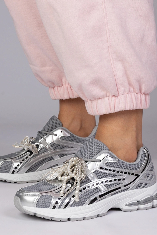 Strieborné športové topánky s...