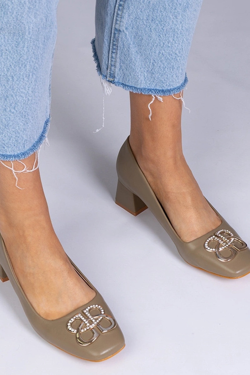 Zelené vysoké podpätky na nízkom...