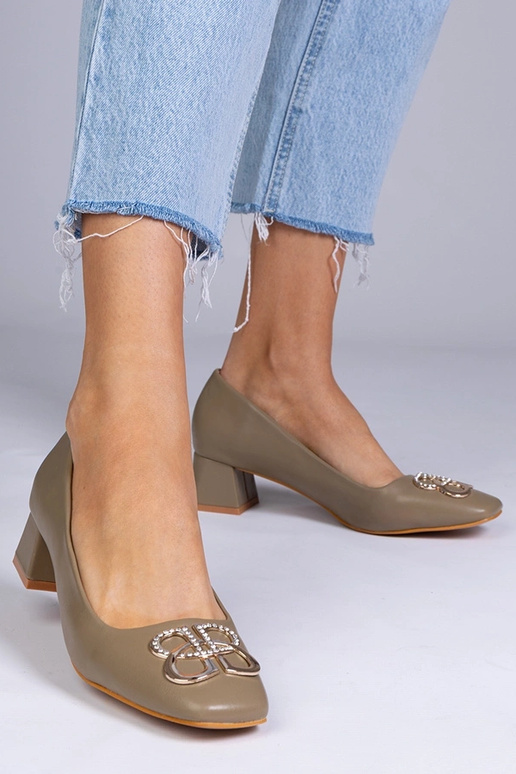 Zelené vysoké podpätky na nízkom...