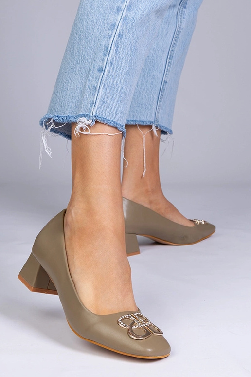 Zelené vysoké podpätky na nízkom...