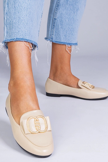 Pieskové dámske mokasíny so...