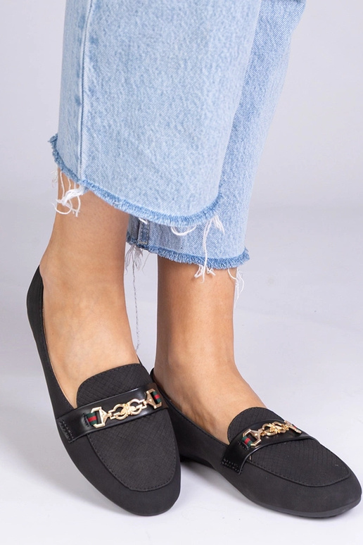 Čierne mokasíny z umelej semišovej...