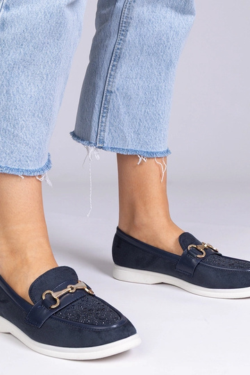 Tmavomodré mokasíny z...