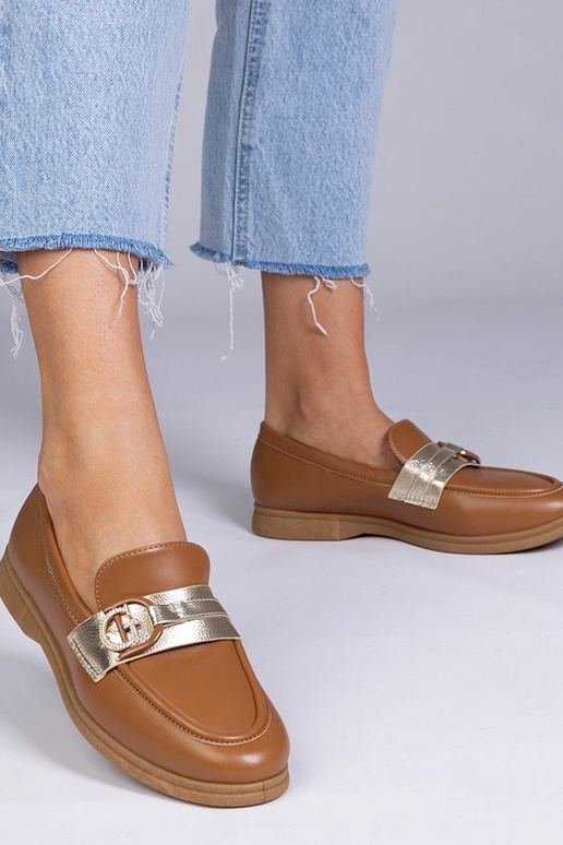 Hnedé mokasíny z eko-kože so...