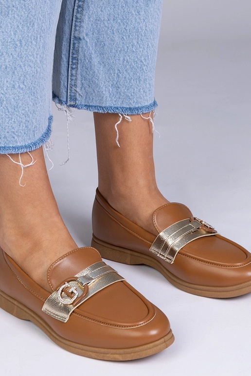 Hnedé mokasíny z eko-kože so...