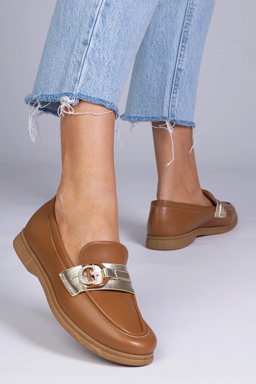 Hnedé mokasíny z eko-kože so...