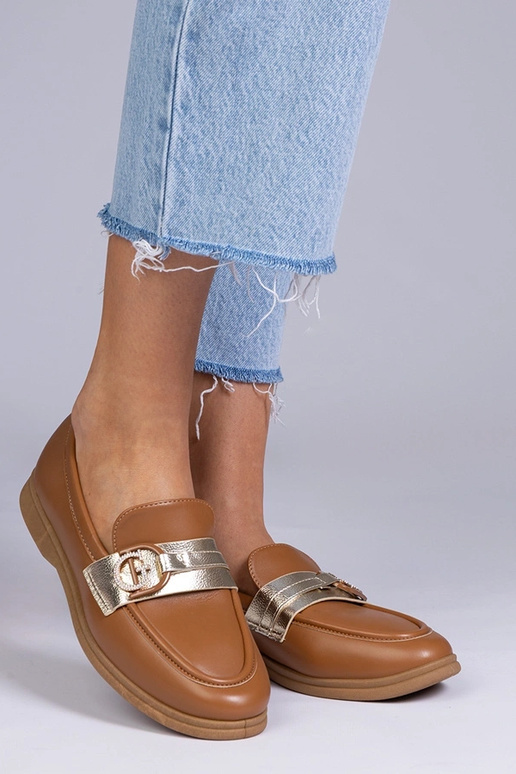 Hnedé mokasíny z eko-kože so...