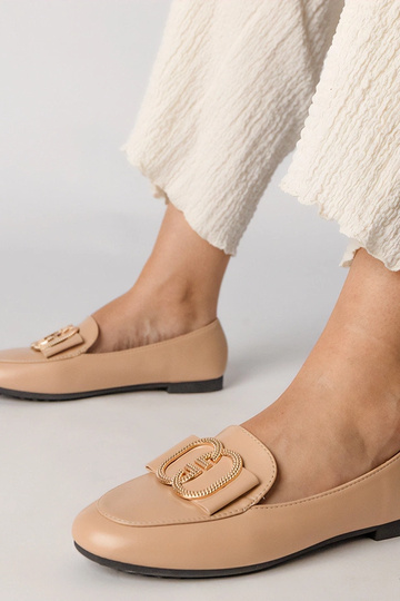 Krémové dámske mokasíny so...