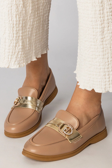 Krémové mokasíny z eko-kože...