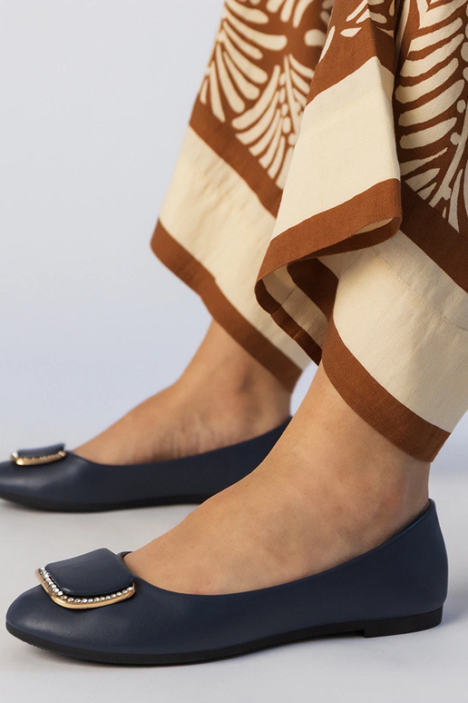 Tmavomodré dámske baleríny s...