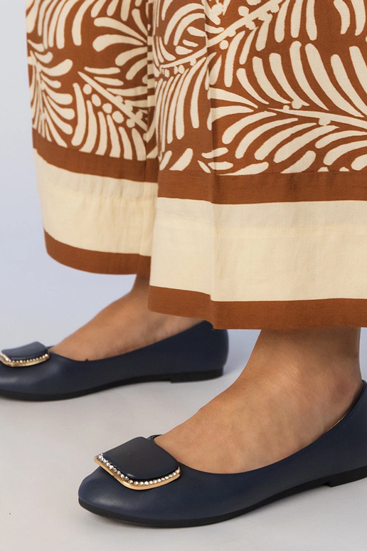 Tmavomodré dámske baleríny s...