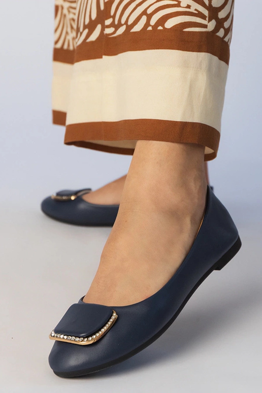 Tmavomodré dámske baleríny s...