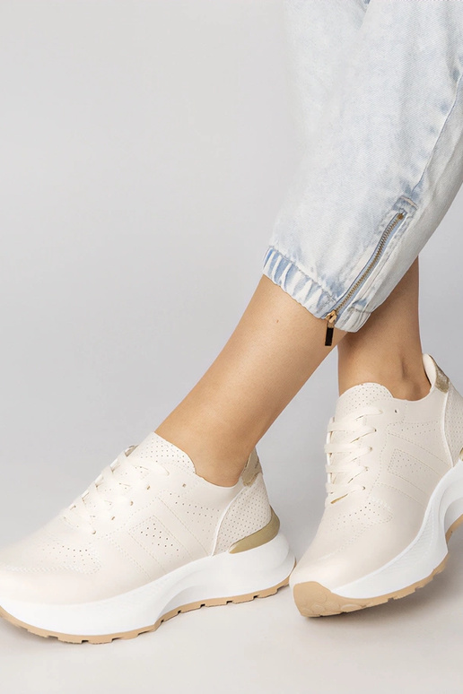 Pieskové športové topánky so zlatým...