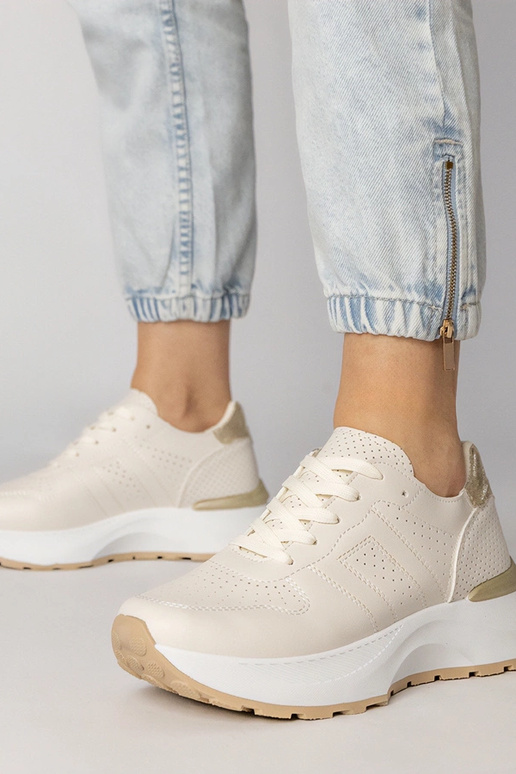 Pieskové športové topánky so zlatým...